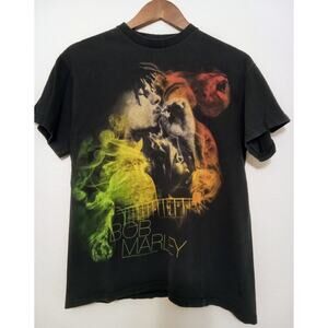 Bob Marley ZION 2010 Rasta Reggae Smoke Graphic Tee Shirt Band Tee SZ M
